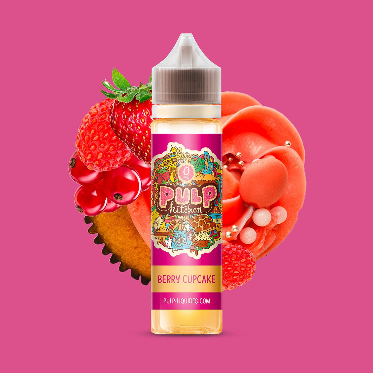 E-liquide Berry Cupcake PULP Kitchen, flacon de 50 mL