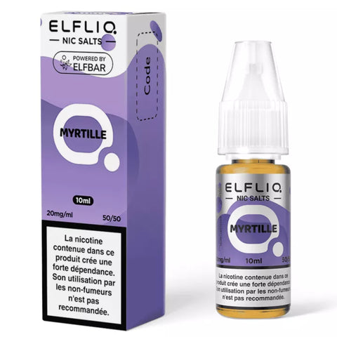 E-liquide Myrtille Elfbar Elfliq aux sels de nicotine, flacon de 10 mL