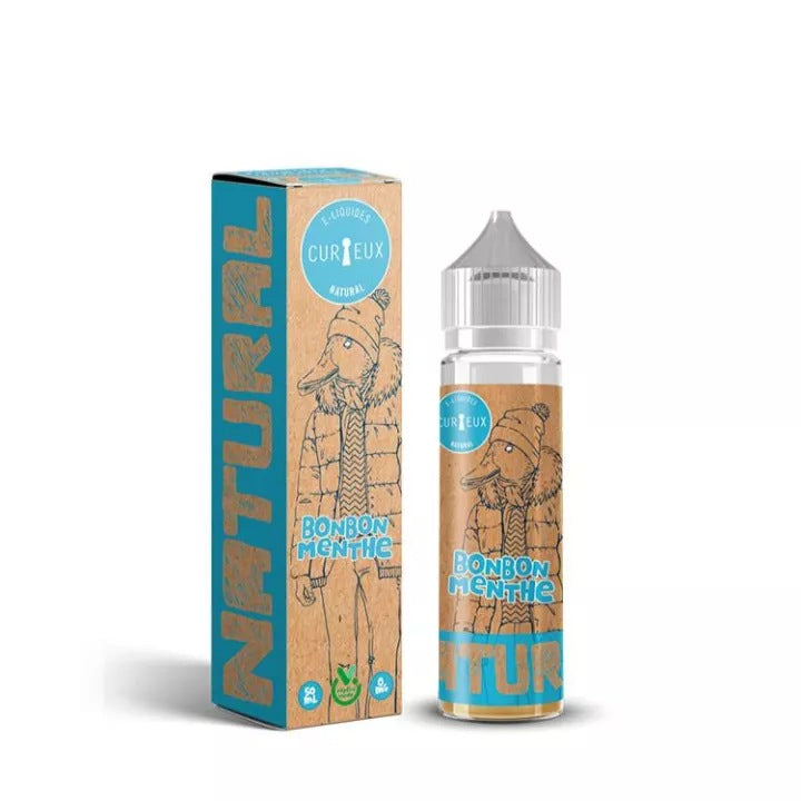 E-liquide Bonbon Menthe Curieux Edition NATURAL, flacon de 50 mL
