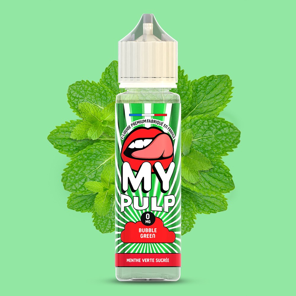 E-liquide Bubble Green My Pulp, flacon de 50 mL