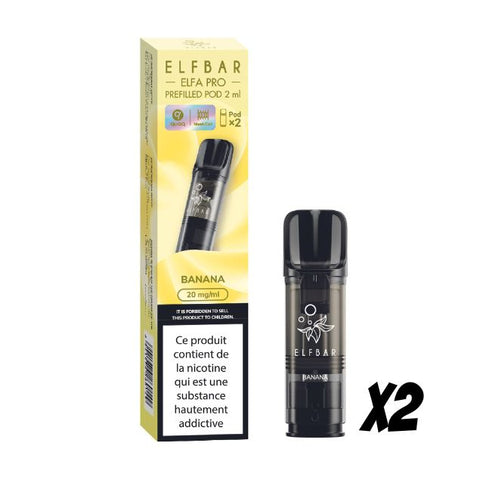 Pods pré-remplis Elfa Pro Banane Elfbar, boîte de 2
