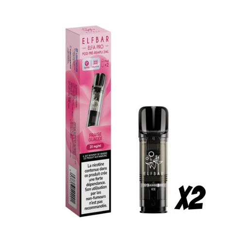 Pods pré-remplis Elfa Pro Fraise Glacée Elfbar, boîte de 2