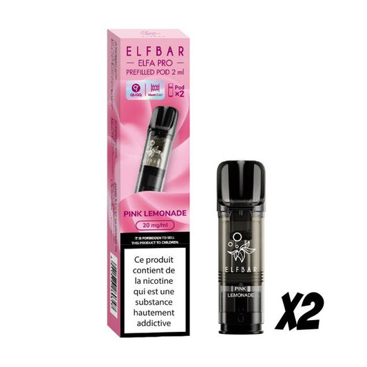 Pods pré-remplis Elfa Pro Limonade Rose Elfbar, boîte de 2