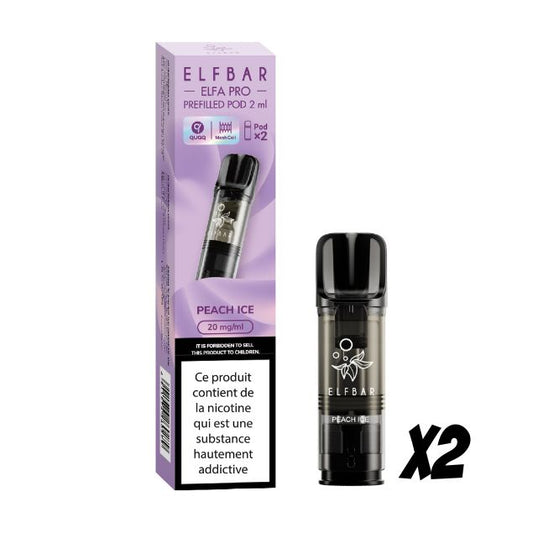 Pods pré-remplis Elfa Pro Pêche Glacée Elfbar, boîte de 2