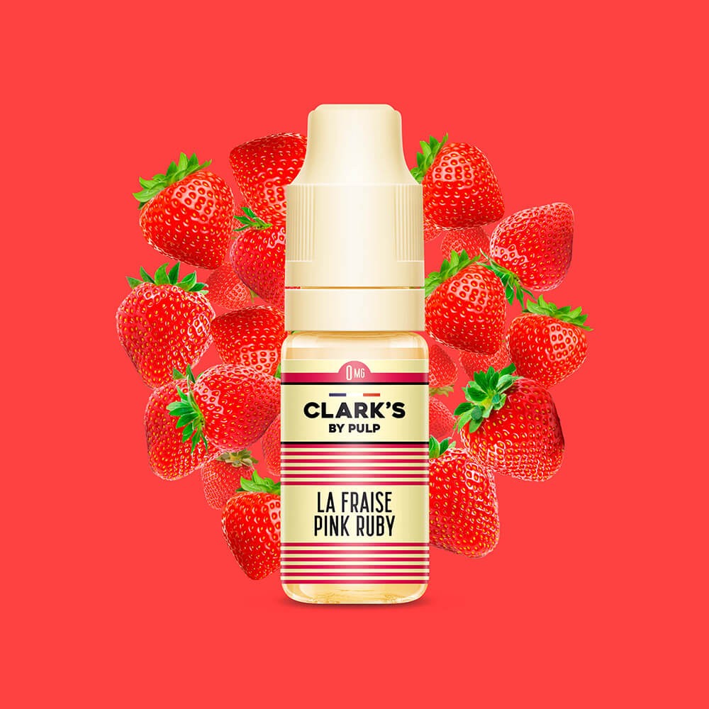 E-liquide La Fraise Pink Ruby Clark's by PULP, flacon de 10 mL