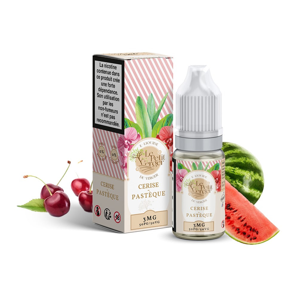 E-liquide Cerise Pastèque Savourea Le Petit Verger, flacon de 10 mL