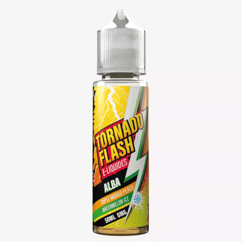 E-liquide Alba Triple Mango Peach Watermelon Ice Tornado Flash, flacon de 50 mL