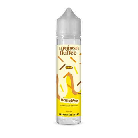 E-liquide Banoffee Laboratoire Sense Maison Fluffée, flacon de 30 mL