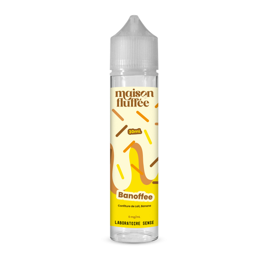 E-liquide Banoffee Laboratoire Sense Maison Fluffée, flacon de 30 mL
