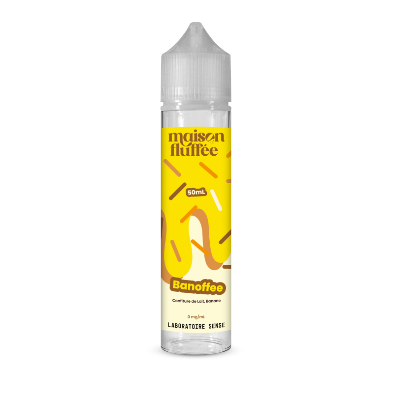 E-liquide Banoffee Laboratoire Sense Maison Fluffée, flacon de 50 mL