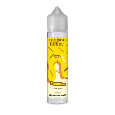 E-liquide Banoffee Laboratoire Sense Maison Fluffée, flacon de 50 mL