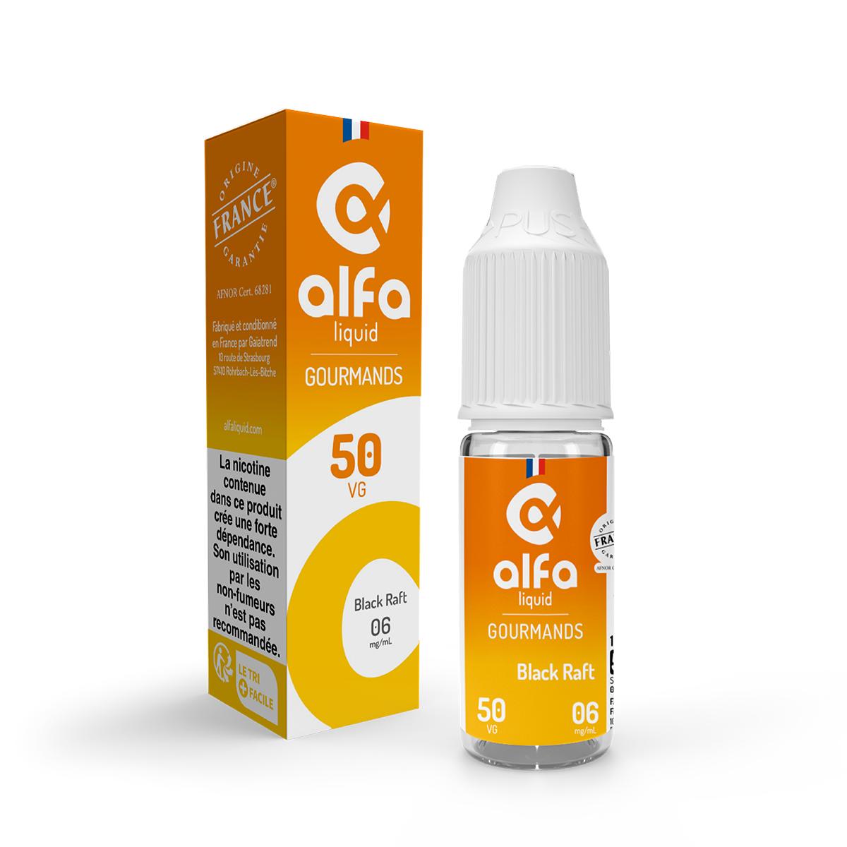 E-liquide Black Raft Alfaliquid, flacon de 10 mL