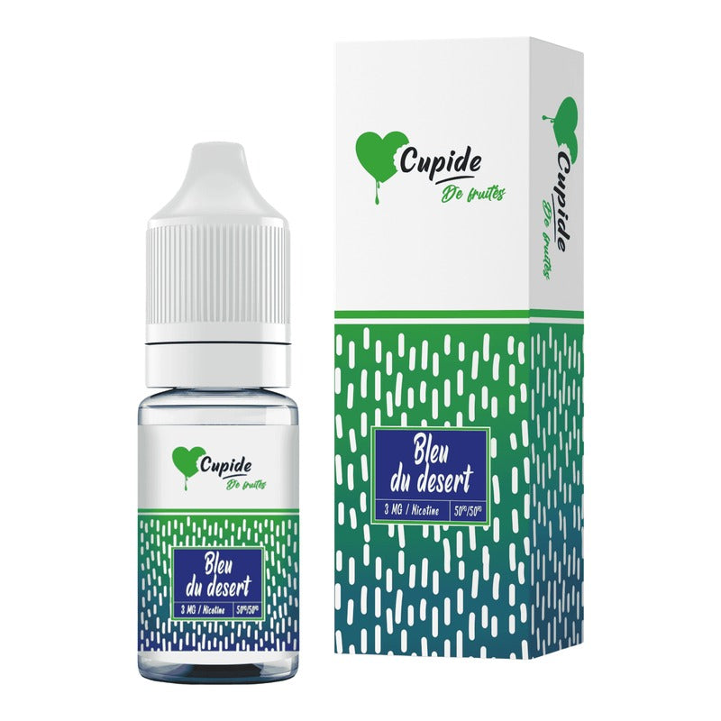 E-liquide Bleu du Désert FUEL Cupide, flacon de 10 mL et sa boîte