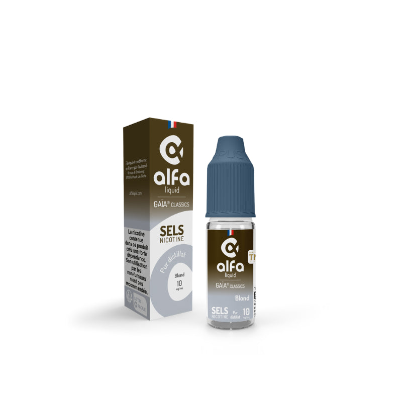E-liquide Blond Alfaliquid Gaïa Classics aux sels de nicotine, flacon de 10 mL, version 10 mg/mL