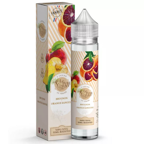 E-liquide Brugnon Orange Sanguine Savourea Le Petit Verger, flacon de 50 mL