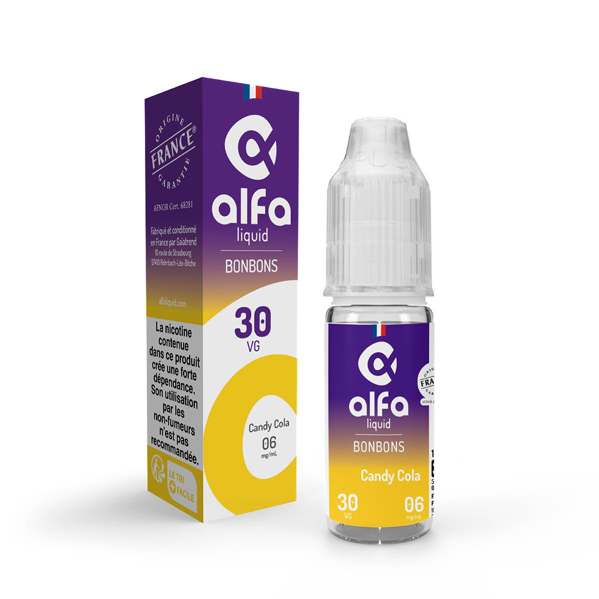 E-liquide Candy Cola Alfaliquid, flacon de 10 mL