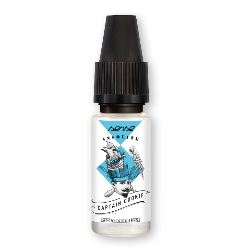 E-liquide Captain Cookie Laboratoire Sense Insolite, flacon de 10 mL