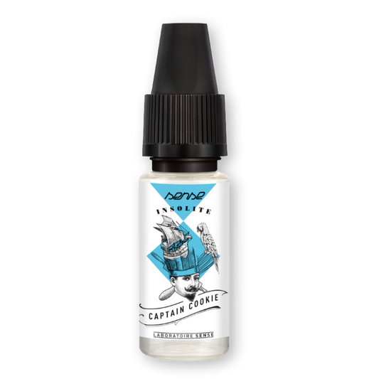 E-liquide Captain Cookie Laboratoire Sense Insolite, flacon de 10 mL