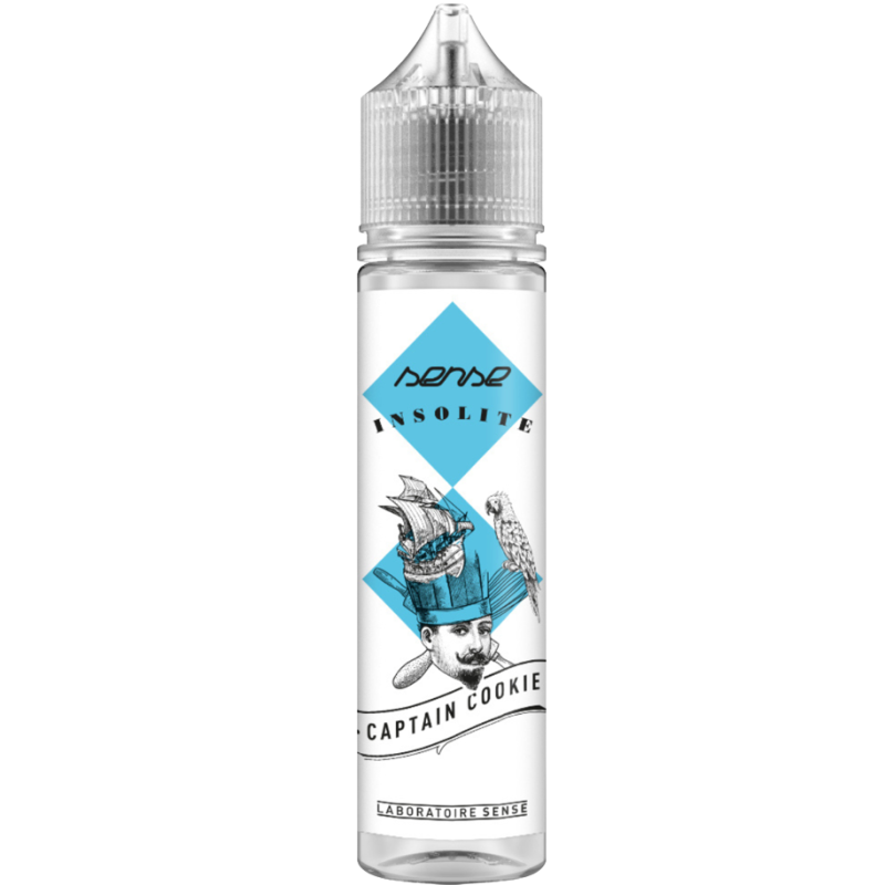E-liquide Captain Cookie Laboratoire Sense Insolite, flacon de 50 mL