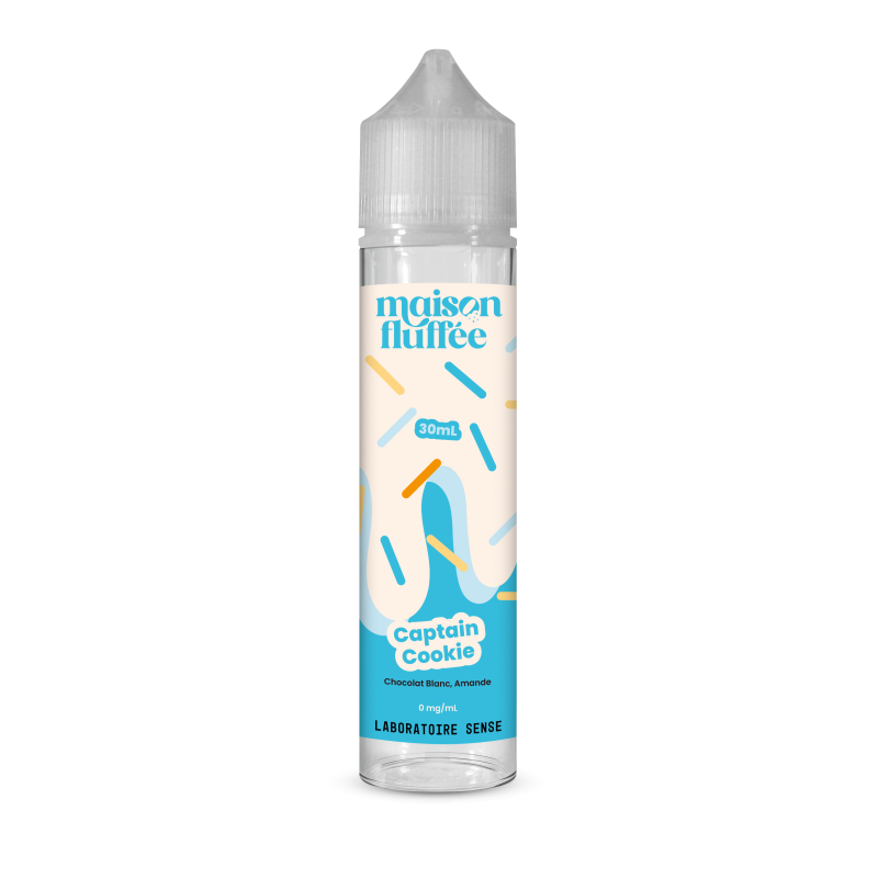 E-liquide Captain Cookie Laboratoire Sense Maison Fluffée, flacon de 30 mL