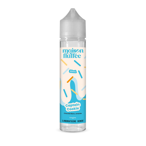 E-liquide Captain Cookie Laboratoire Sense Maison Fluffée, flacon de 30 mL