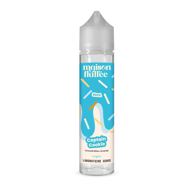 E-liquide Captain Cookie Laboratoire Sense Maison Fluffée, flacon de 50 mL