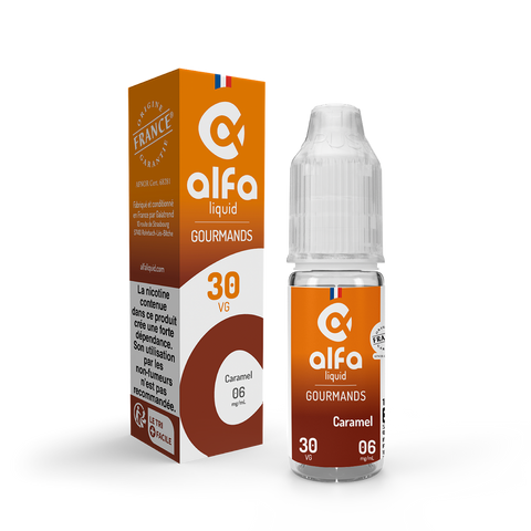 E-liquide Caramel Alfaliquid, flacon de 10 mL
