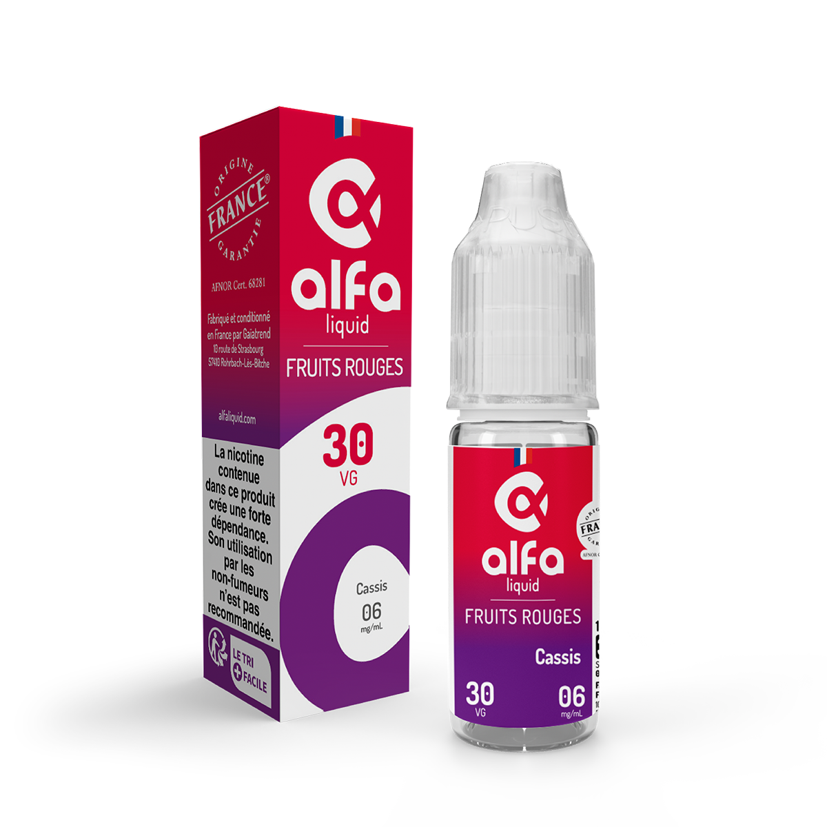 E-liquide Cassis Alfaliquid, flacon de 10 mL