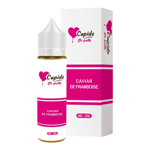 E-liquide Caviar de Framboise FUEL Cupide, flacon de 50 mL et sa boîte