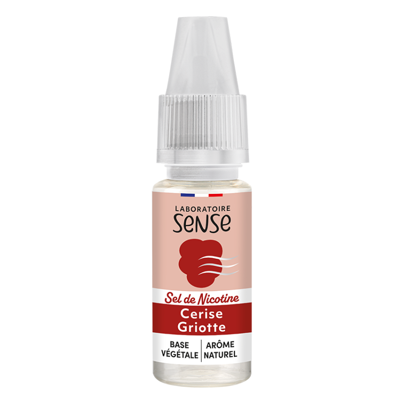 E-liquide Cerise Griotte Laboratoire Sense aux sels de nicotine, flacon de 10 mL