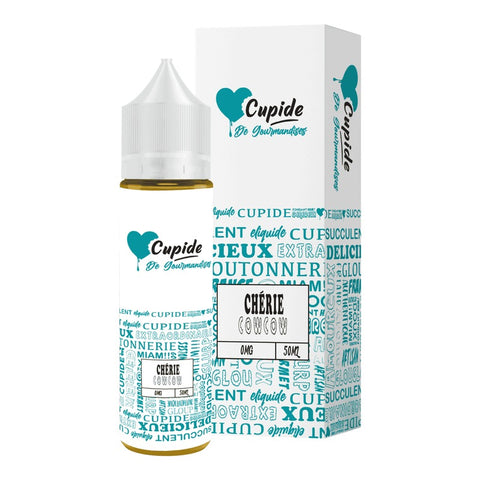 E-liquide Chérie Cowcow FUEL Cupide, flacon de 50 mL et sa boîte