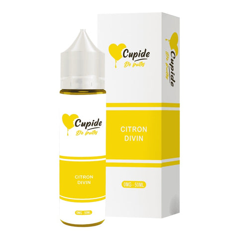 E-liquide Citron Divin FUEL Cupide, flacon de 50 mL et sa boîte
