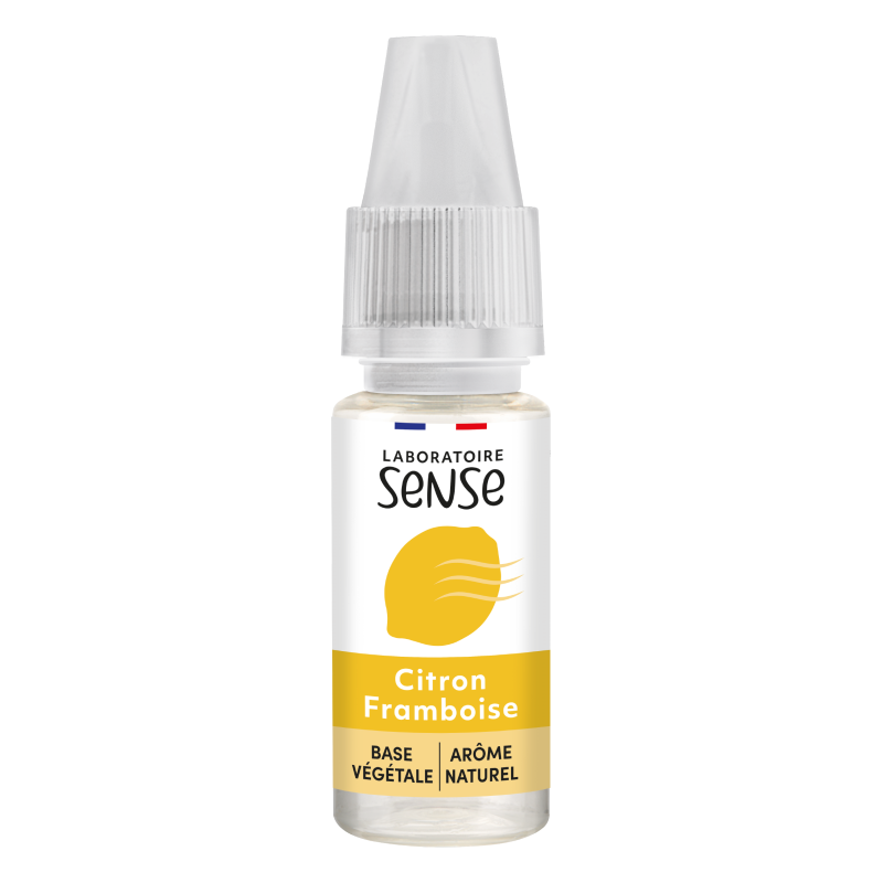 E-liquide Citron Framboise Laboratoire Sense, flacon de 10 mL