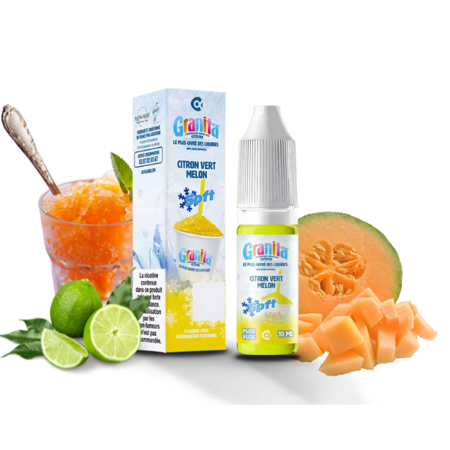 E-liquide Citron Vert Melon Alfaliquid Granita Soft, flacon de 10 mL