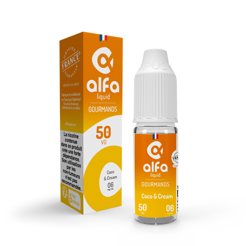 E-liquide Coco & Cream Alfaliquid, flacon de 10 mL