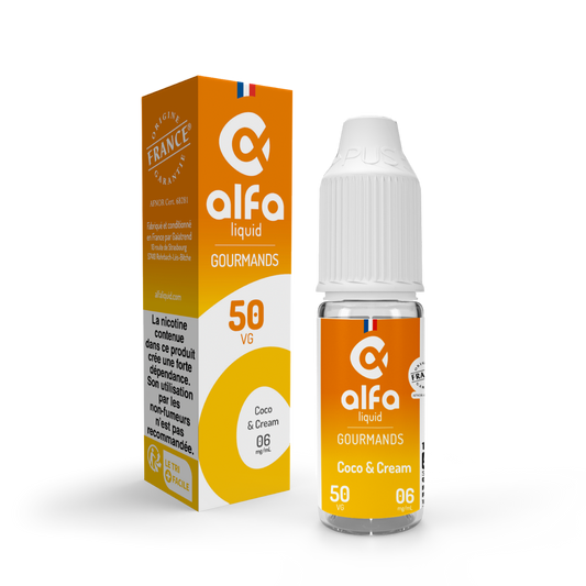 E-liquide Coco & Cream Alfaliquid, flacon de 10 mL