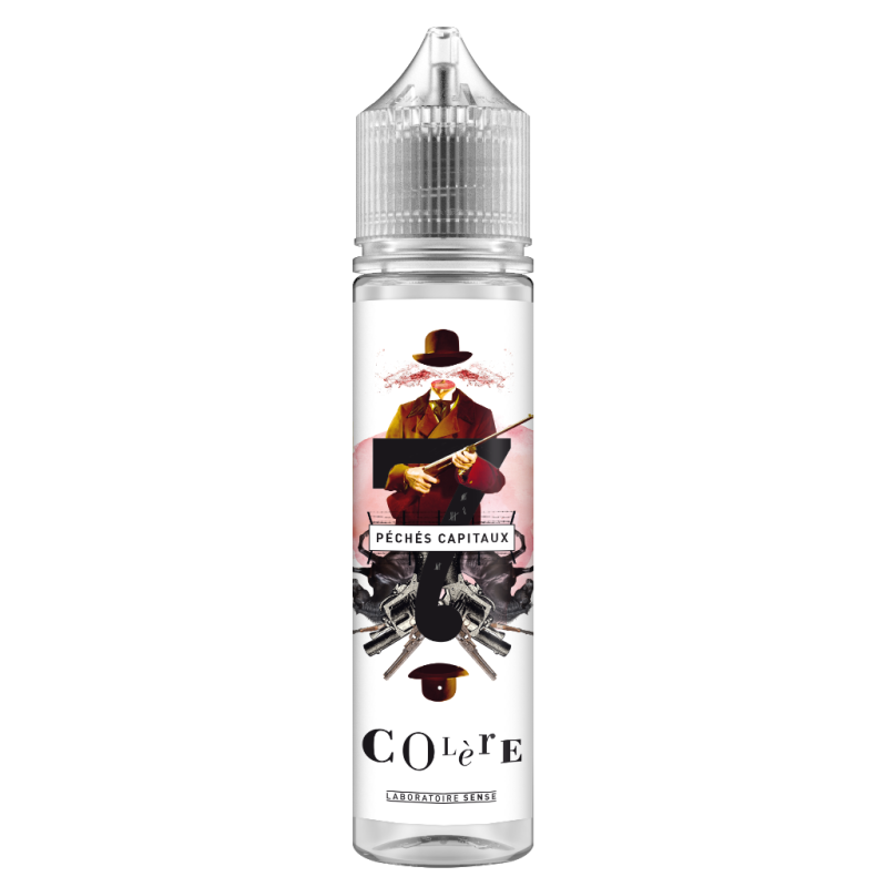 E-liquide Colère Laboratoire Sense 7 Péchés Capitaux, flacon de 50 mL