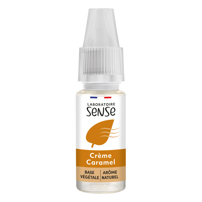 E-liquide Crème Caramel Laboratoire Sense, flacon de 10 mL