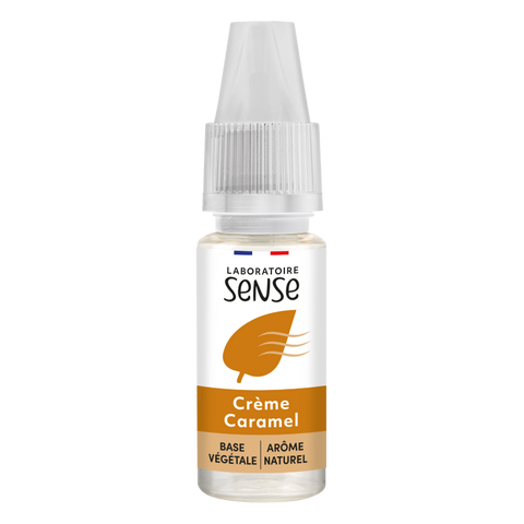 E-liquide Crème Caramel Laboratoire Sense, flacon de 10 mL