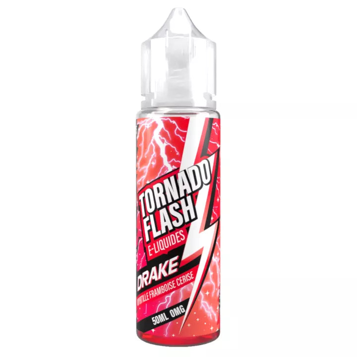 E-liquide Drake Myrtille Framboise Cerise Tornado Flash, flacon de 50 mL