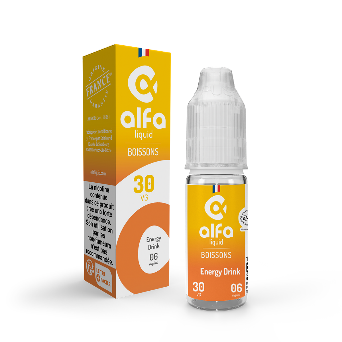 E-liquide Energy Drink Alfaliquid, flacon de 10 mL
