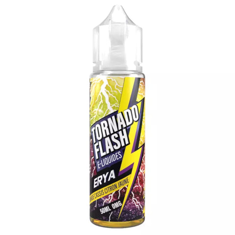E-liquide Erya Limonade Cassis Citron Jaune Tornado Flash, flacon de 50 mL