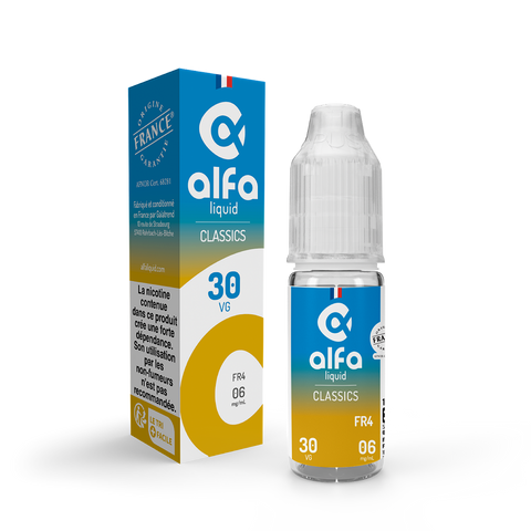 E-liquide FR-4 Alfaliquid, flacon de 10 mL, version PG/VG 70/30