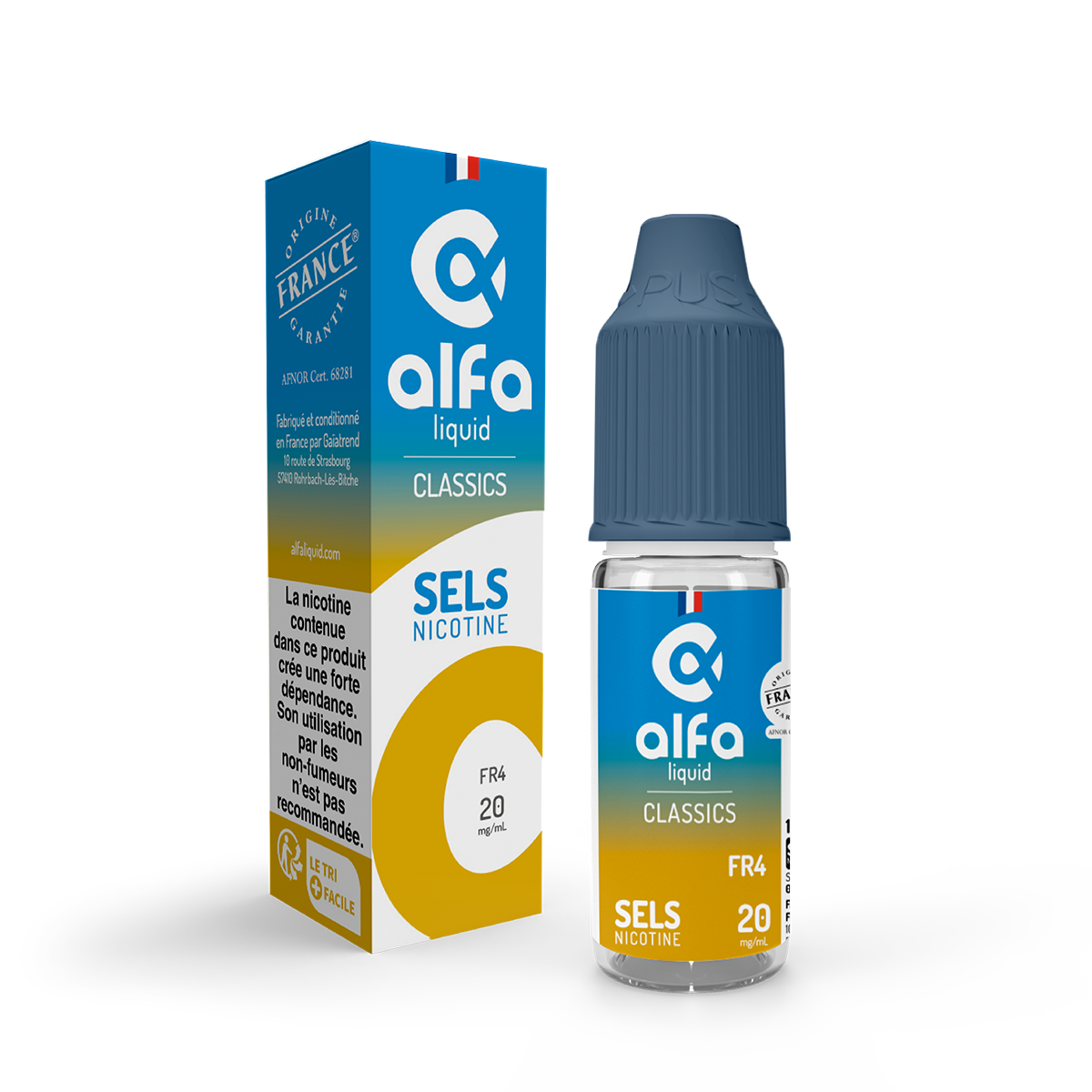 E-liquide FR-4 Alfaliquid aux sels de nicotine, flacon de 10 mL, version 20 mg/mL