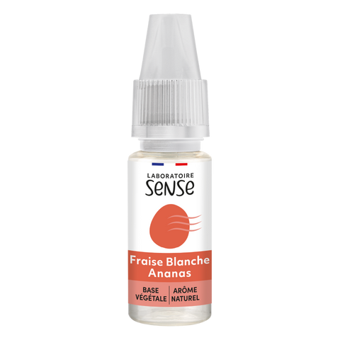 E-liquide Fraise Blanche Ananas Laboratoire Sense, flacon de 10 mL