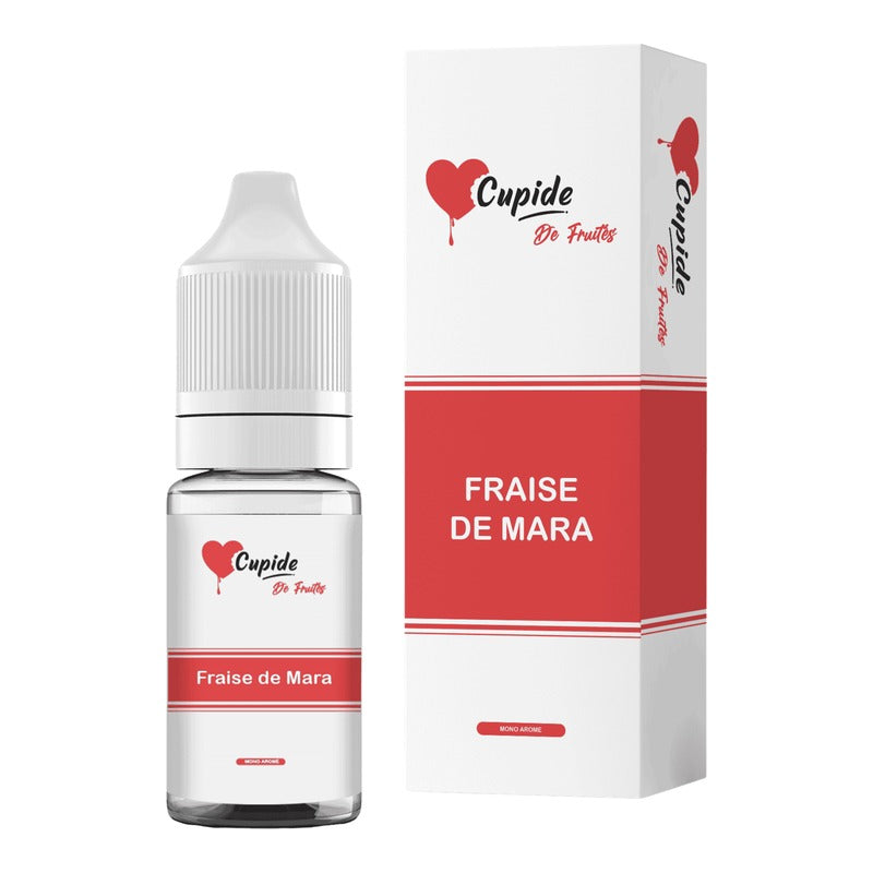 E-liquide Fraise de Mara FUEL Cupide, flacon de 10 mL et sa boîte