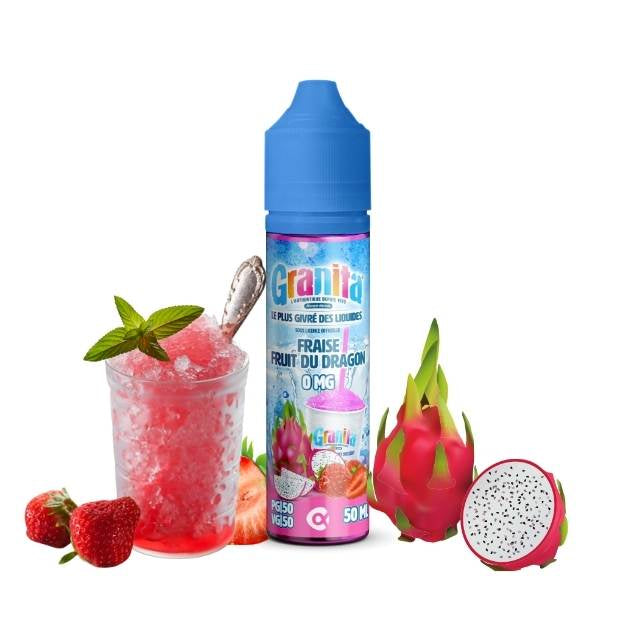 E-liquide Fraise Fruit du Dragon Alfaliquid Granita, flacon de 50 mL