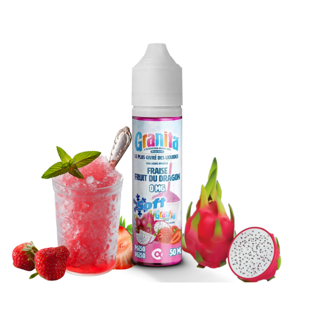 E-liquide Fraise Fruit du Dragon Alfaliquid Granita Soft, flacon de 50 mL