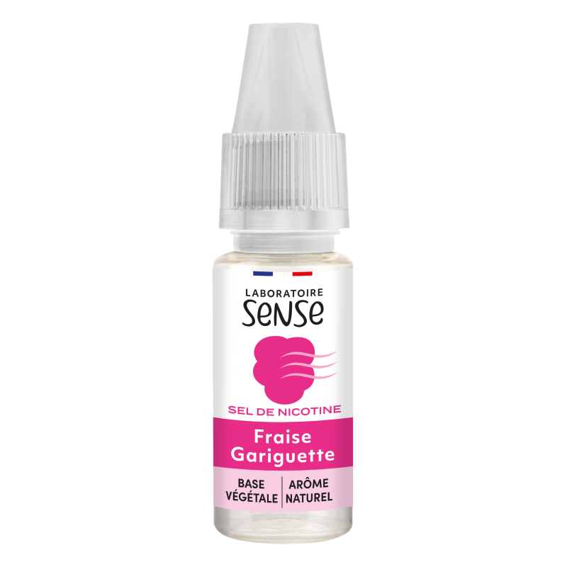 E-liquide Fraise Gariguette Laboratoire Sense aux sels de nicotine, flacon de 10 mL