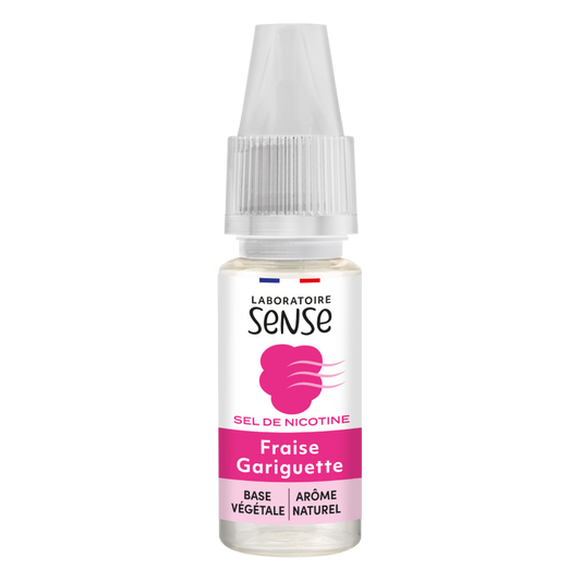 E-liquide Fraise Gariguette Laboratoire Sense aux sels de nicotine, flacon de 10 mL
